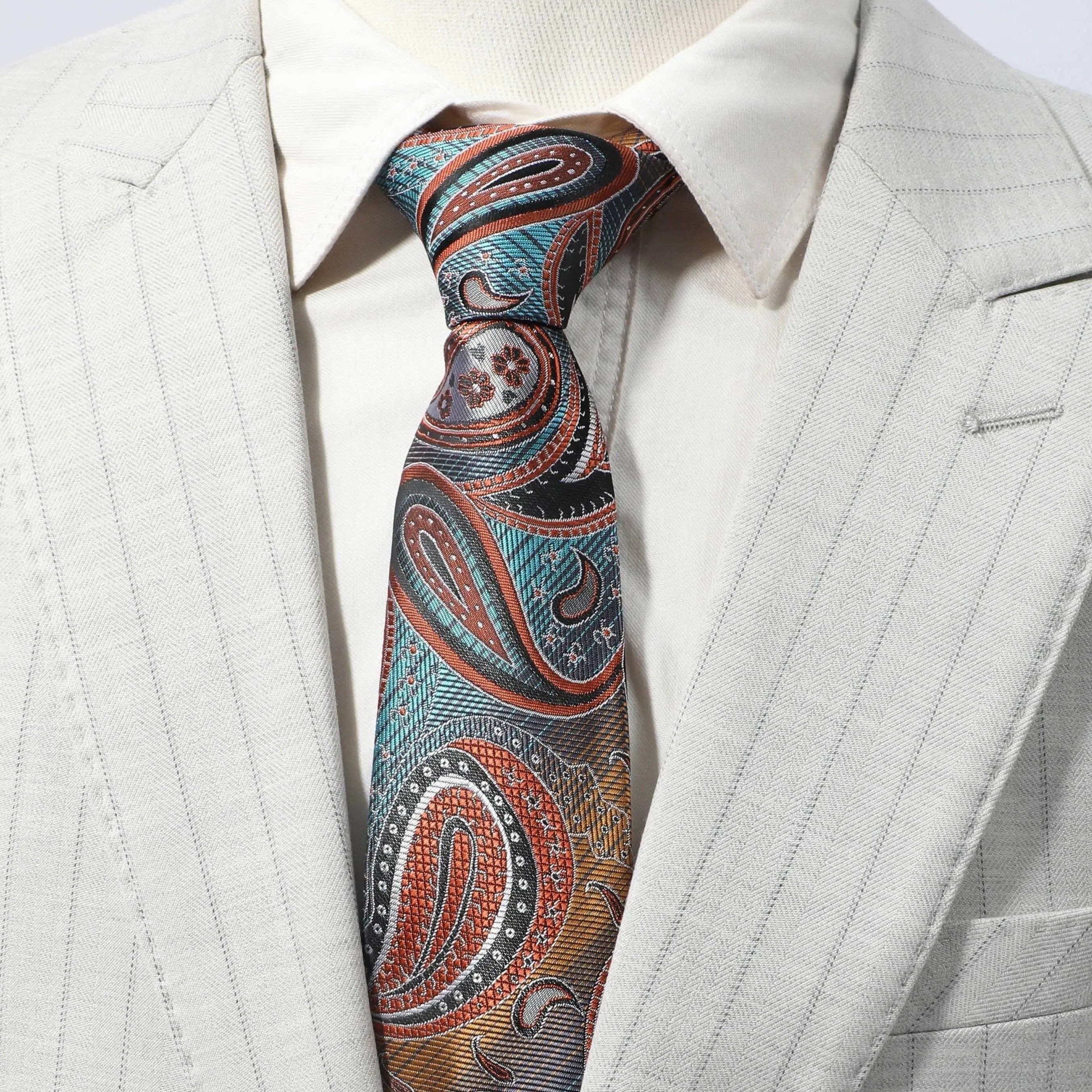Men's Ethnic Style Cashew Flower Pattern Necktie
