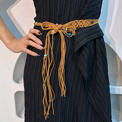 Vintage Tassel Braided Sash Belt Bohemian Waist Chain