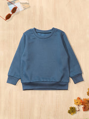Boy's Solid Long Sleeve Sweatshirt Kids Casual Base Layer Top