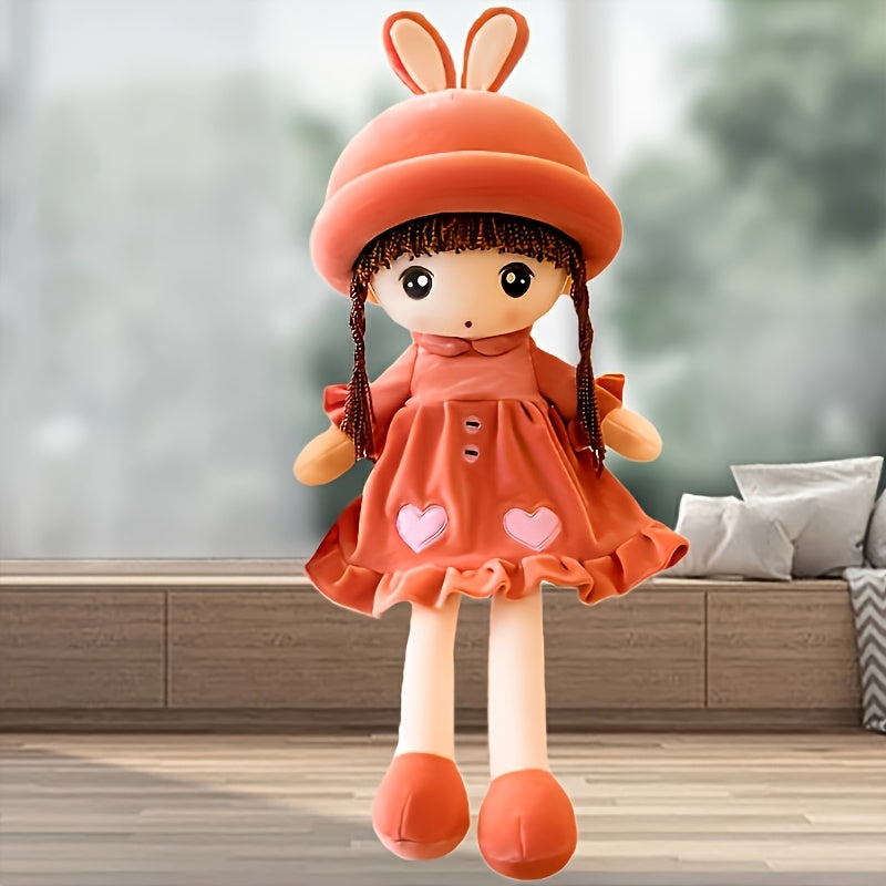 Adorable Ragdoll Plush Doll with Bunny Ears Soft Outfit Perfect Gift Christmas
