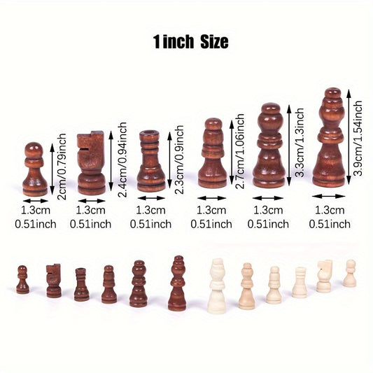 32pcs Wooden Chess Pieces Chess Pieces Accessories
