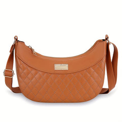 Quilted Plaid PU Leather Hobo Shoulder Bag