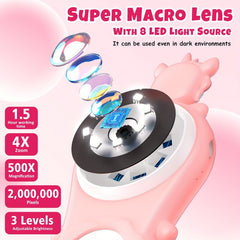 USB Charging Unicorn Digital Microscope 500x Magnification