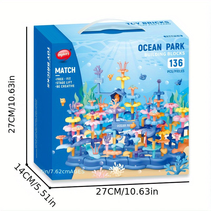 DIY Ocean Coral Building Blocks Flower Arrangement Puzzle