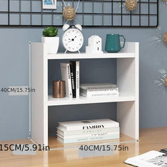 1pc Desktop Storage Rack Bedroom Student Desk Bookshelf Office Organizer