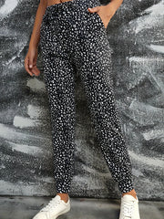 Dalmatian Print Elastic High Rise Jogger Trousers