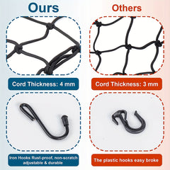 Heavy Duty Motorcycle Cargo Net 83 x 83 3 x3 Small Mesh&6 Hooks