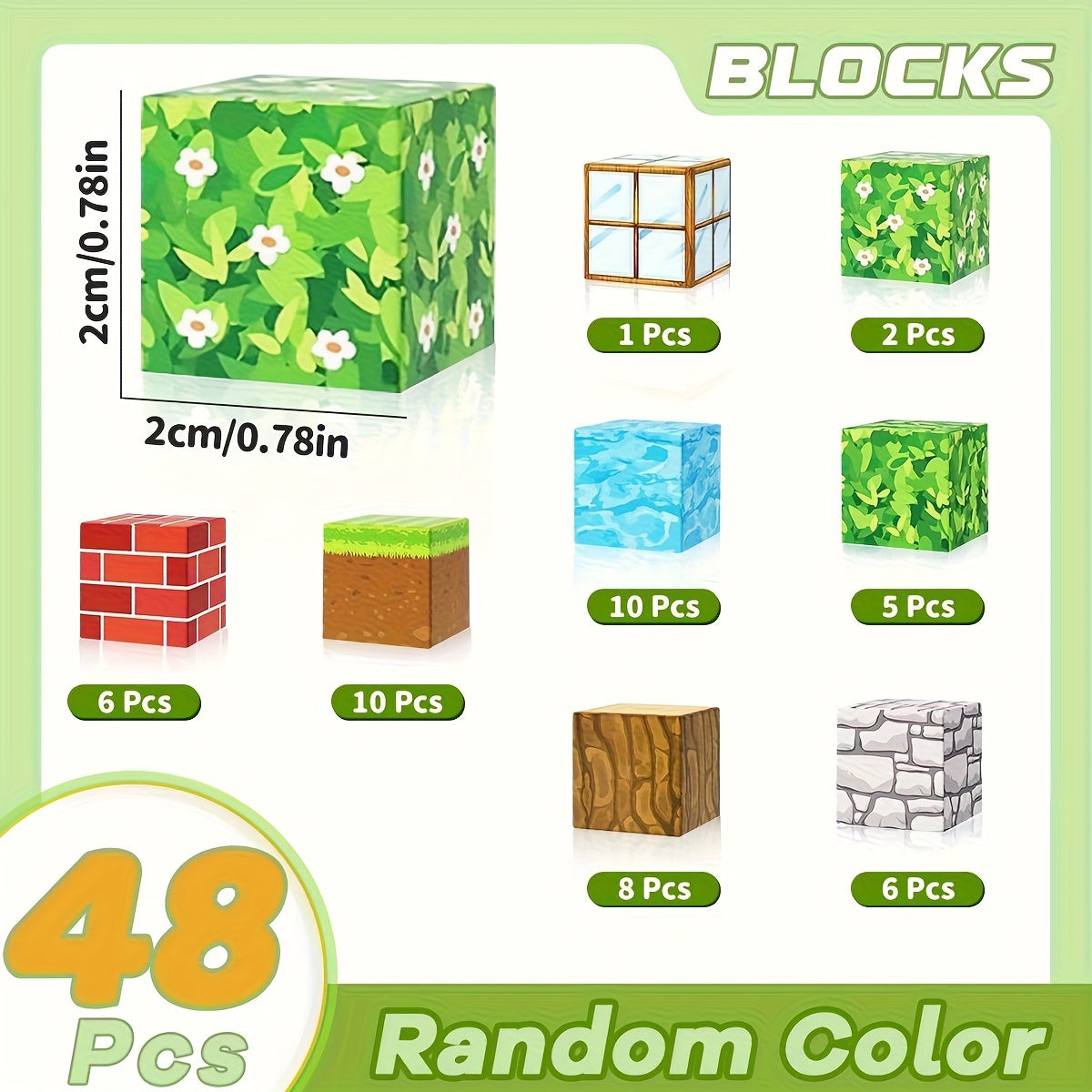Magnetic Blocks Set for Building and Crafting - 28 48 64 100 Pieces