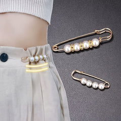 2pcs Faux Pearl Brooch Pins Rhinestones Collar Pin DIY Accessories