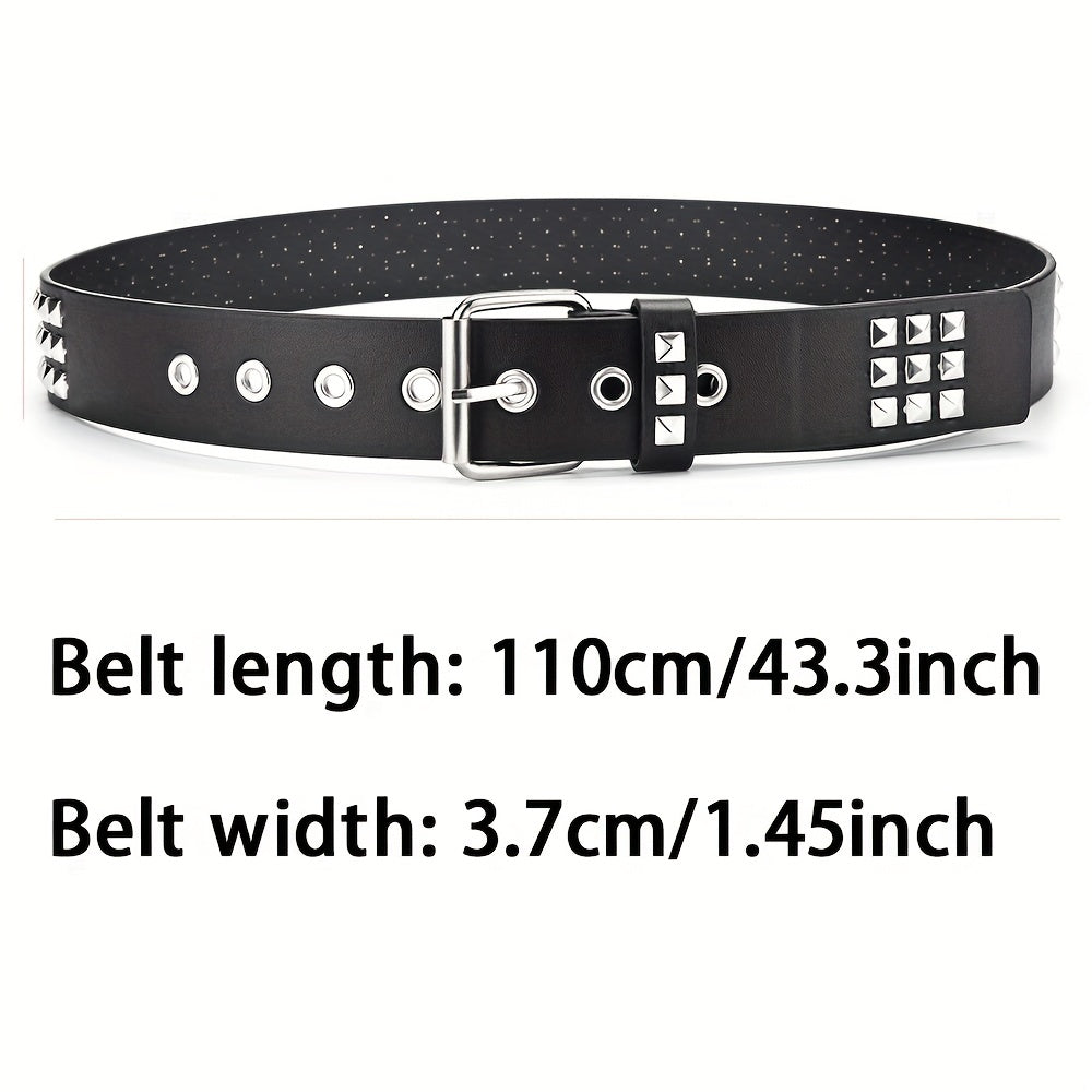 Studded Belt Punk Y2K Rock Rivet Belt Grommet Threads Belt