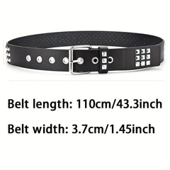 Studded Belt Punk Y2K Rock Rivet Belt Grommet Threads Belt