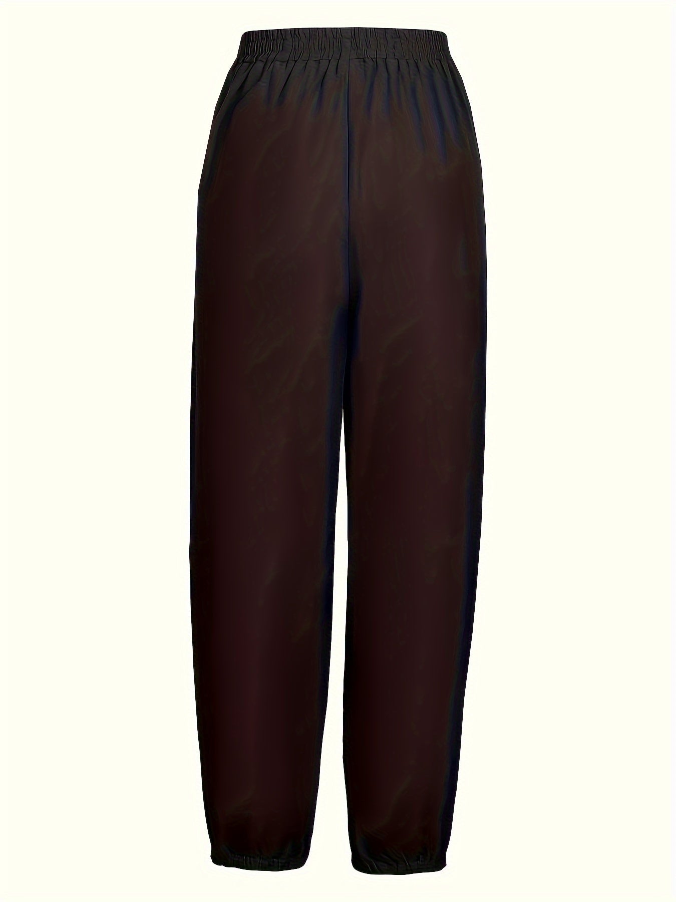  Solid Tie Front High Waist Harem Pants
