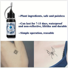 2 Sheets A4 Hollow Tattoo Stencils 1 Bottle Tattoo Dyeing Paste