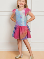 Girls Sequin Ruffle Ballet Leotard Dance Suit