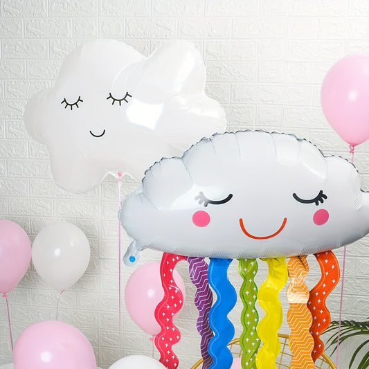 12pcs Cloud Aluminum Foil Balloon Rainbow Cloud Shaped Foil Balloons
