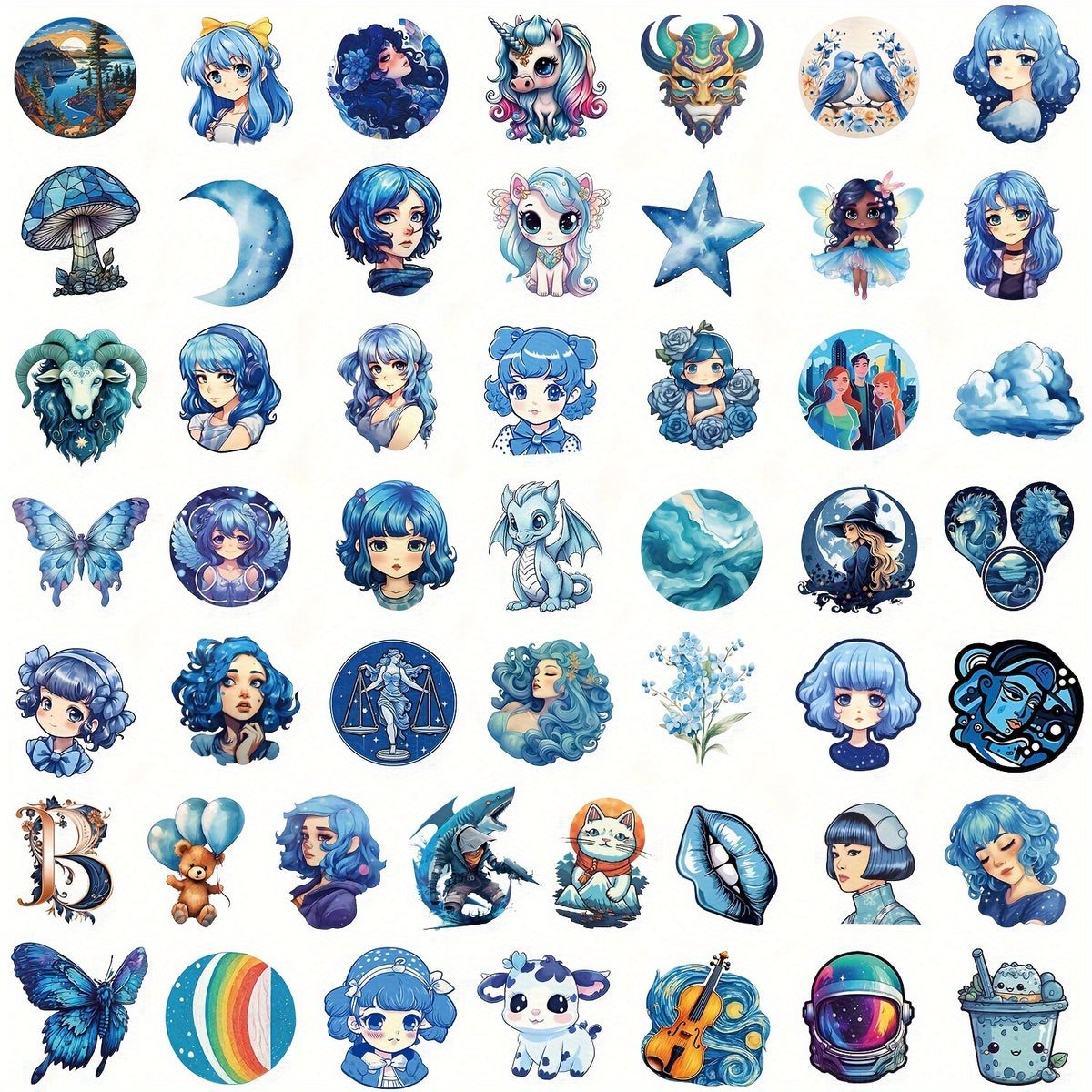 50pcs Graffiti Stickers For Suitcases Helmet Skateboard Scrapbook DIY Creative