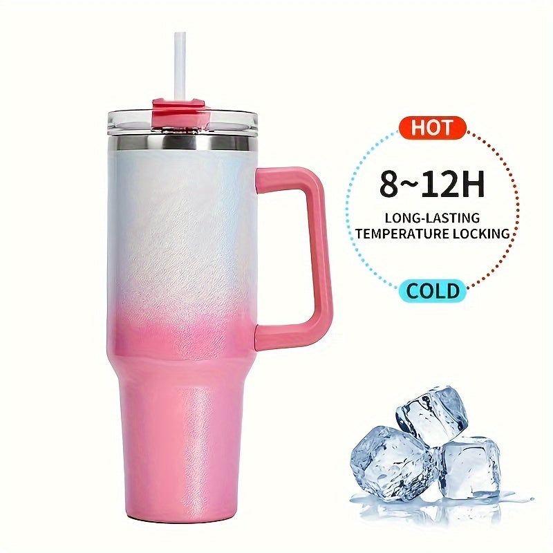 1200ml Insulated Water Bottle Leakproof Stainless Steel Travel Cup Straw Lid