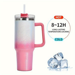 1200ml Insulated Water Bottle Leakproof Stainless Steel Travel Cup Straw Lid