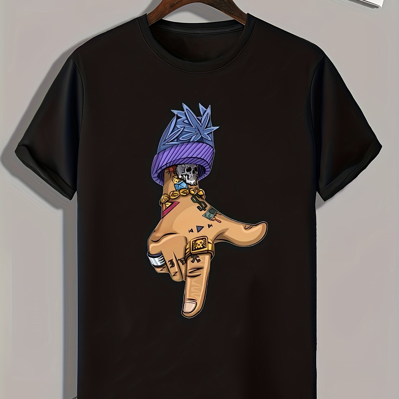 Hand With Tattoo Print Men's Graphic T shirt Casual Comfy Tees