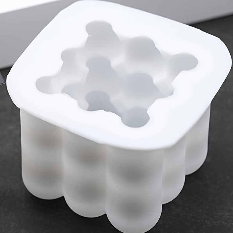 Silicone Candle Mold 3D Cube Round Ball Epoxy Mould Craft Candle Making