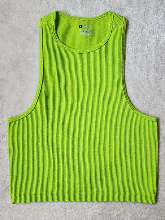 Ribbed Sports Yoga Tank Top Racerback Sleeveless Crop Top