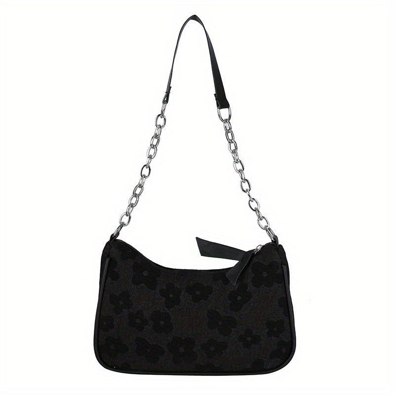 Flower Pattern Canvas Shoulder Bag Women's Crossbody Bag