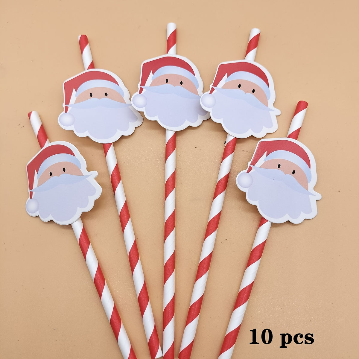 Christmas Paper Straws Set Biodegradable Party Decorations