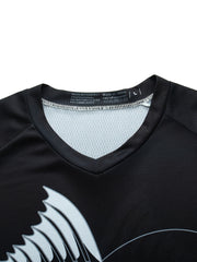 Fish Pattern Men's Quick-drying Stretch Long Sleeve V-neck T-shirt