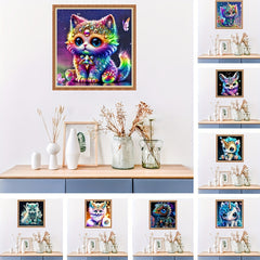 5D DIY Diamond Painting Cartoon Animal Cat Unicorn Fox Dragon Cross