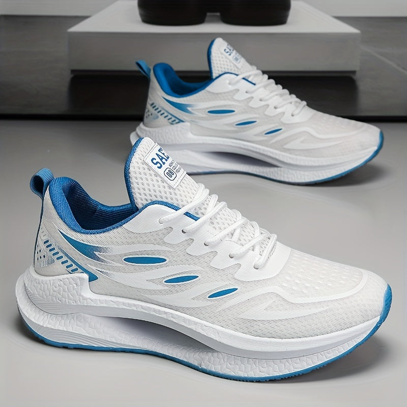 Men's Striped Lace up Running Shoes Anti-Skid Sneakers