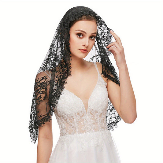 Sheer Lace Wedding Veil with Full Train Bridal Veil