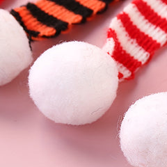 4Pcs Mini Stripe Knitted Doll Scarves, DIY Costume Decor, 2 Col