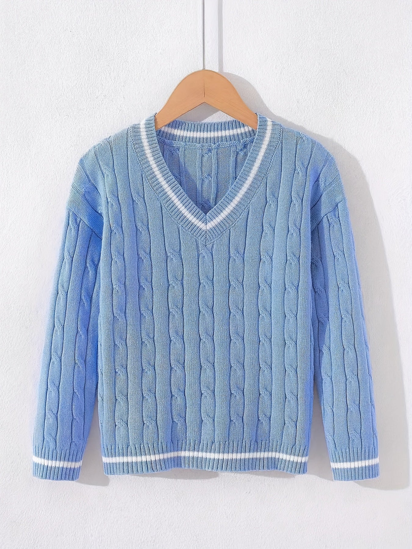 Kids Uniform Knitted Pullovers V-neck Sweaters School Clothes