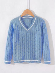 Kids Uniform Knitted Pullovers V-neck Sweaters School Clothes