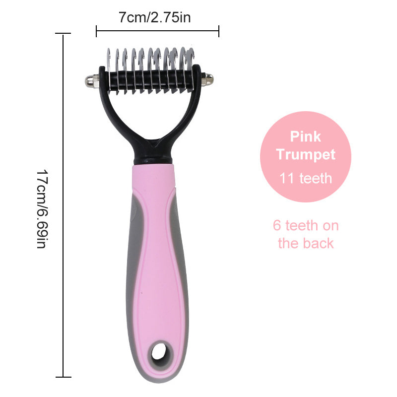 Pet Grooming Brush For Dogs And Cats - Shedding Tool And Hair Removal Comb