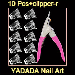 10 Nail Clips For Polygel Fingernail Extension Forms Tips With Acrylic Clippers