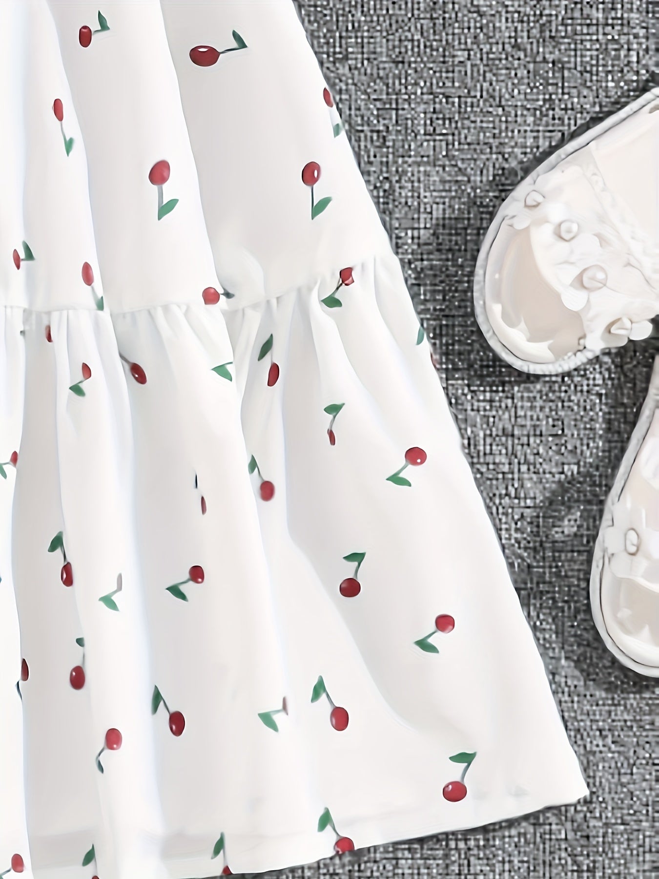 Girls Mesh Neck Berry Dress with Ruffle Sleeve