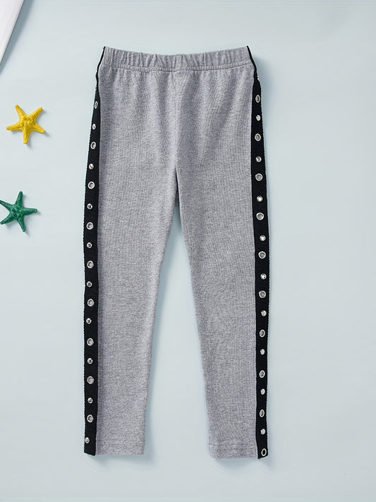 Girls' Stylish Side Taping Elastic Waist Sports Casual Sweatpants