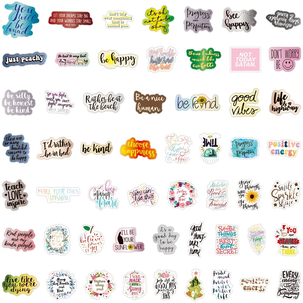 100pcs Positive Quote Stickers Motivational Waterproof Vinyl Stickers