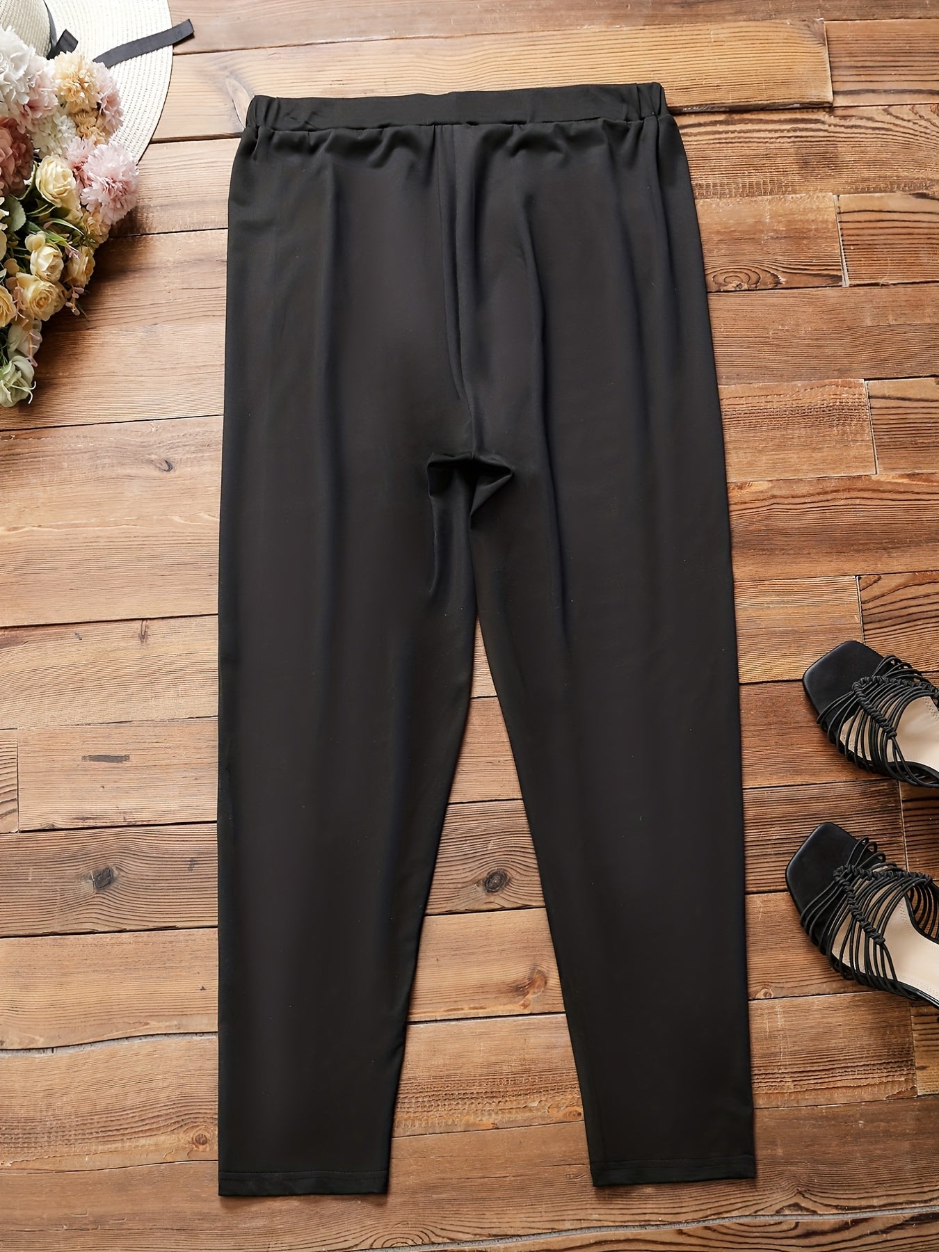 Women's Plus Paw & Letter Print Skinny Yogo Pants