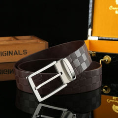 Men's Leather Belt - 3cm Width - Adjustable Length - Stainless Steel Buckle