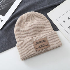 Vintage Woolen Beanie Hat Women's Cap Autumn Winter Cold Cap