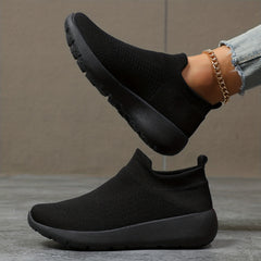 Women's Slip On Knit Socks Sneakers Breathable Flying Woven Walking Shoes