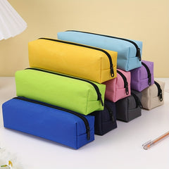Solid Stationery Bag Compact Portable Pencil Bag