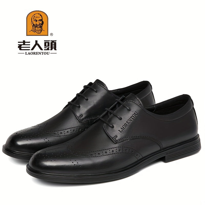 LAORENTOU Men's Brogue Lace Up Dress Shoes