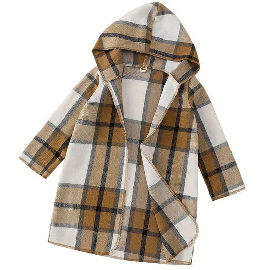 Plaid Hoodie Jacket Varsity Cardigan for Kids