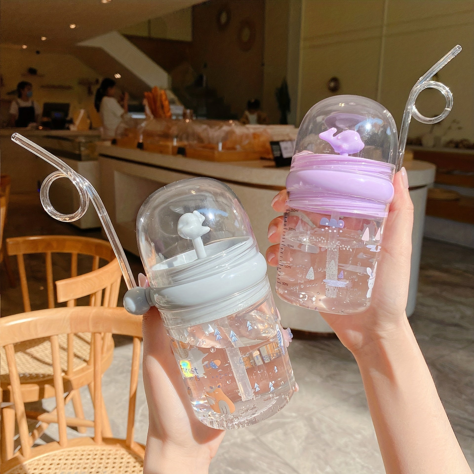 Children's Whale Straw Cup Anti-Fall Portable Water Cup