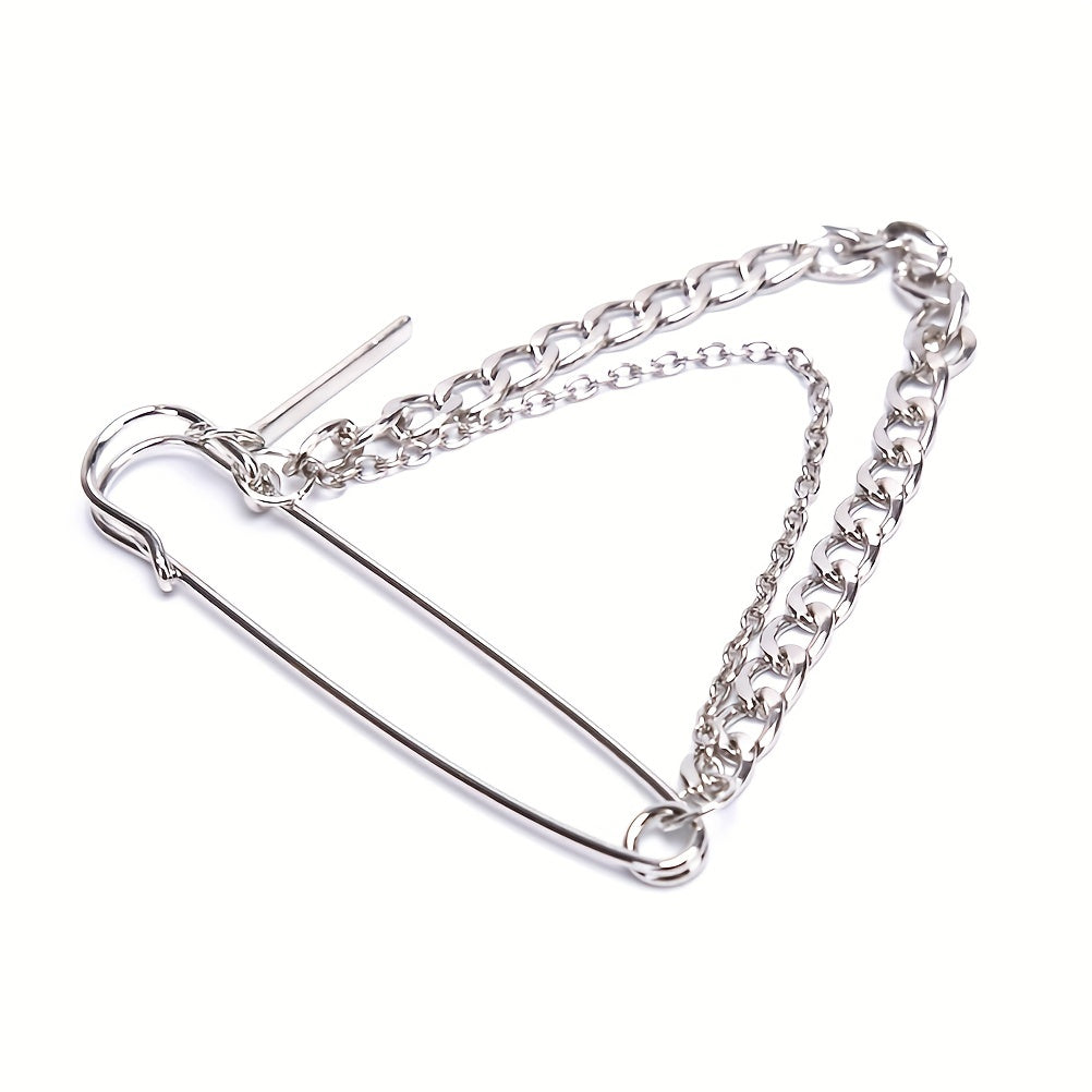 Classic Tassel Chain Pin Brooch Punk Hip Hop Jewelry