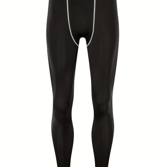 Men's Alphabets Pattern Compression Pants for Outdoor Fitness