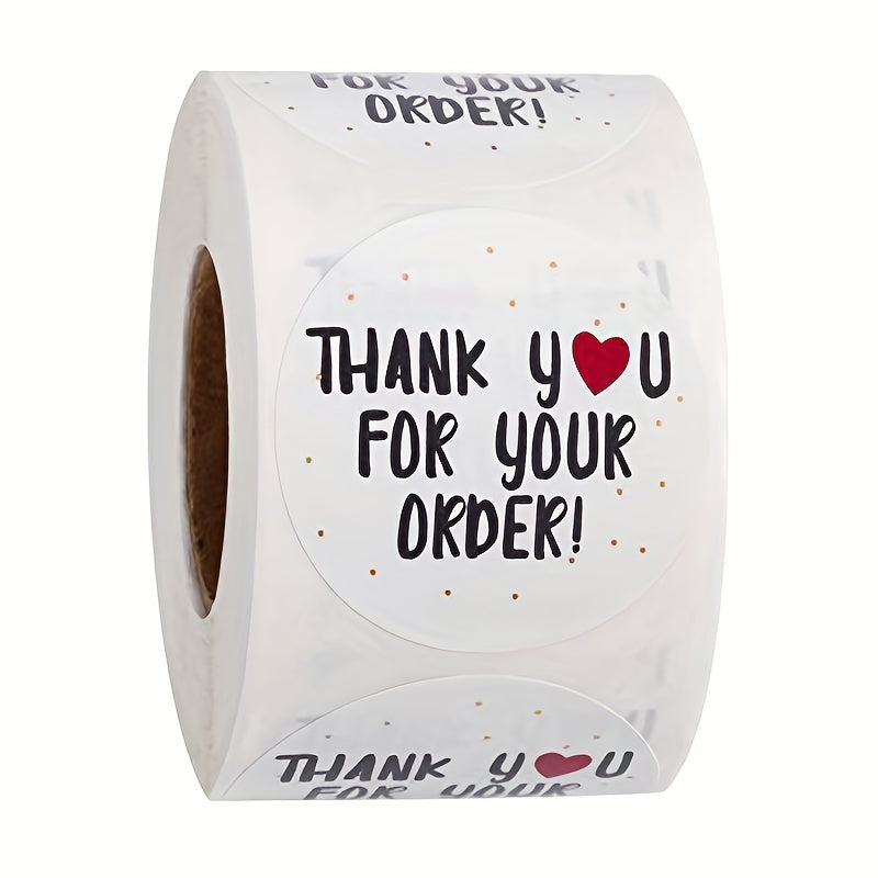 500pcs 1inch Retro Adhesive Thank You Stickers Roll